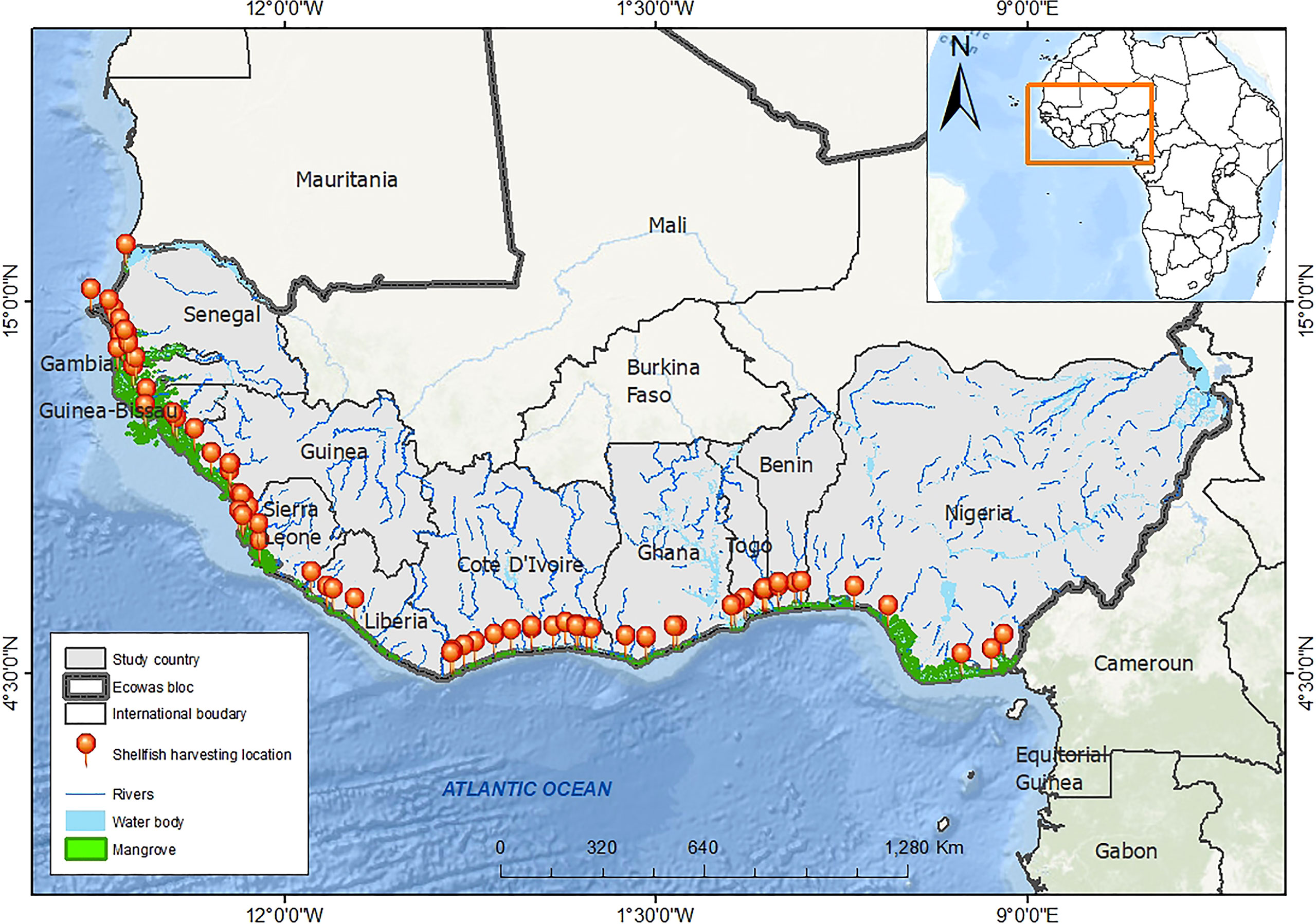 Coastal countries of the Economic Community of West African States 